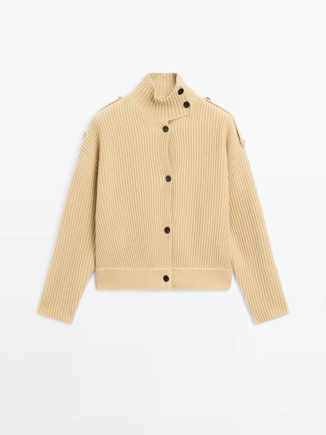 Wool Turtleneck Cardigan