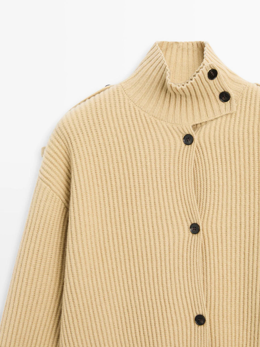 Wool Turtleneck Cardigan