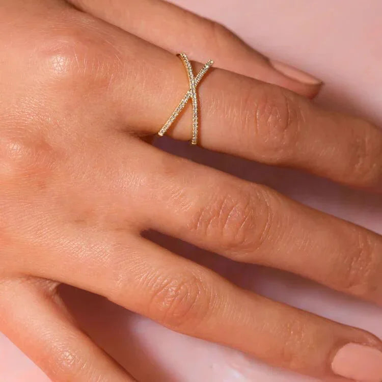 Thea Diamond Cross Ring