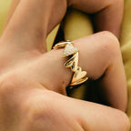 Lila Diamond Hearts Ring