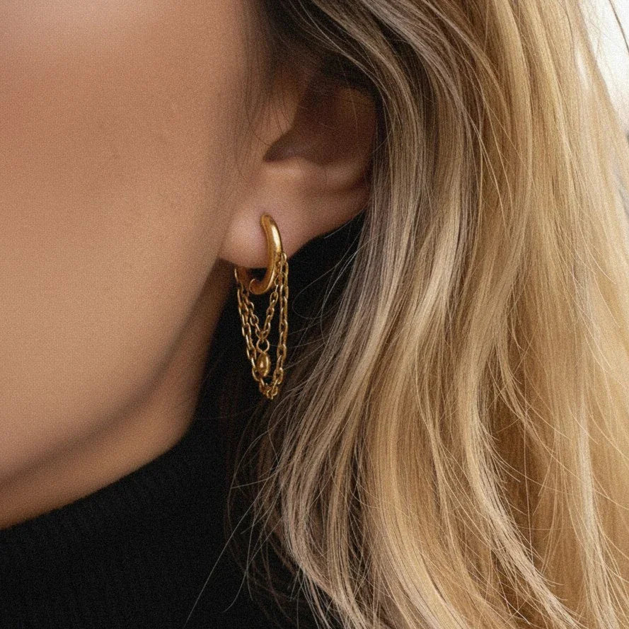 Selene Diamond Drop Hoops