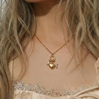 Fleur Diamond Heart Necklace