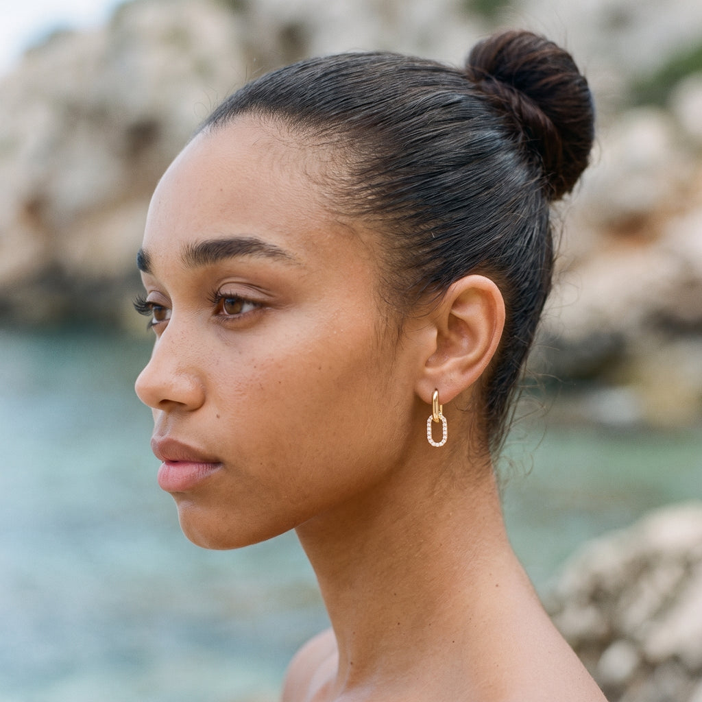 Neomi Double Hoop Diamond Earrings