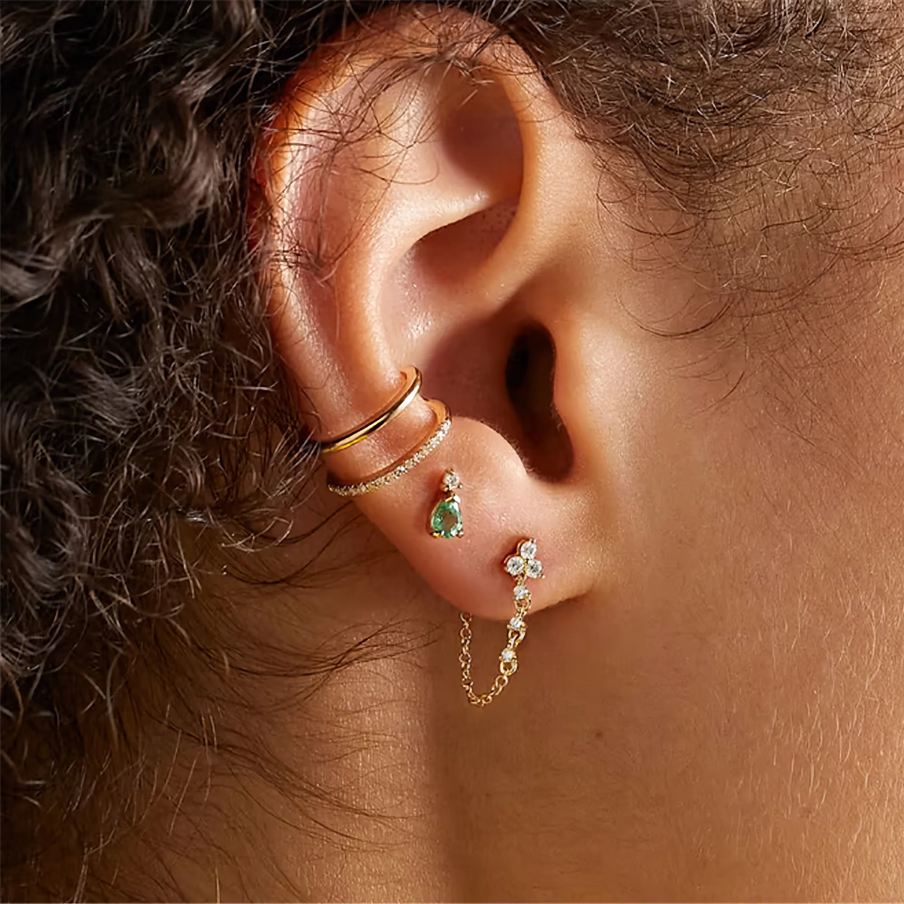Milena Diamond Chain Studs
