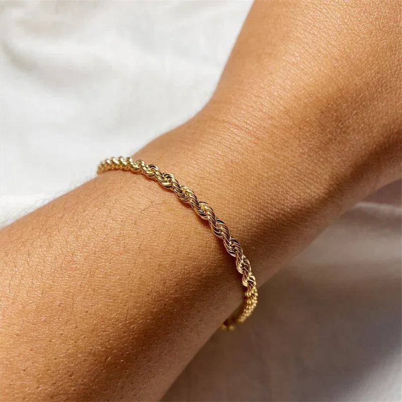 Berengaria Rope Chain Gold Bracelet