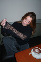Jena Lace Sleeve Sweater