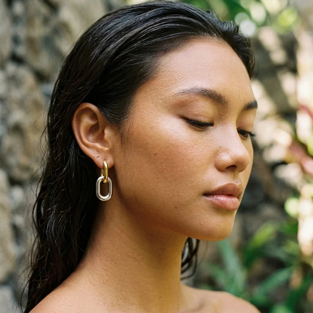Alcyone Two Tone Double Hoops