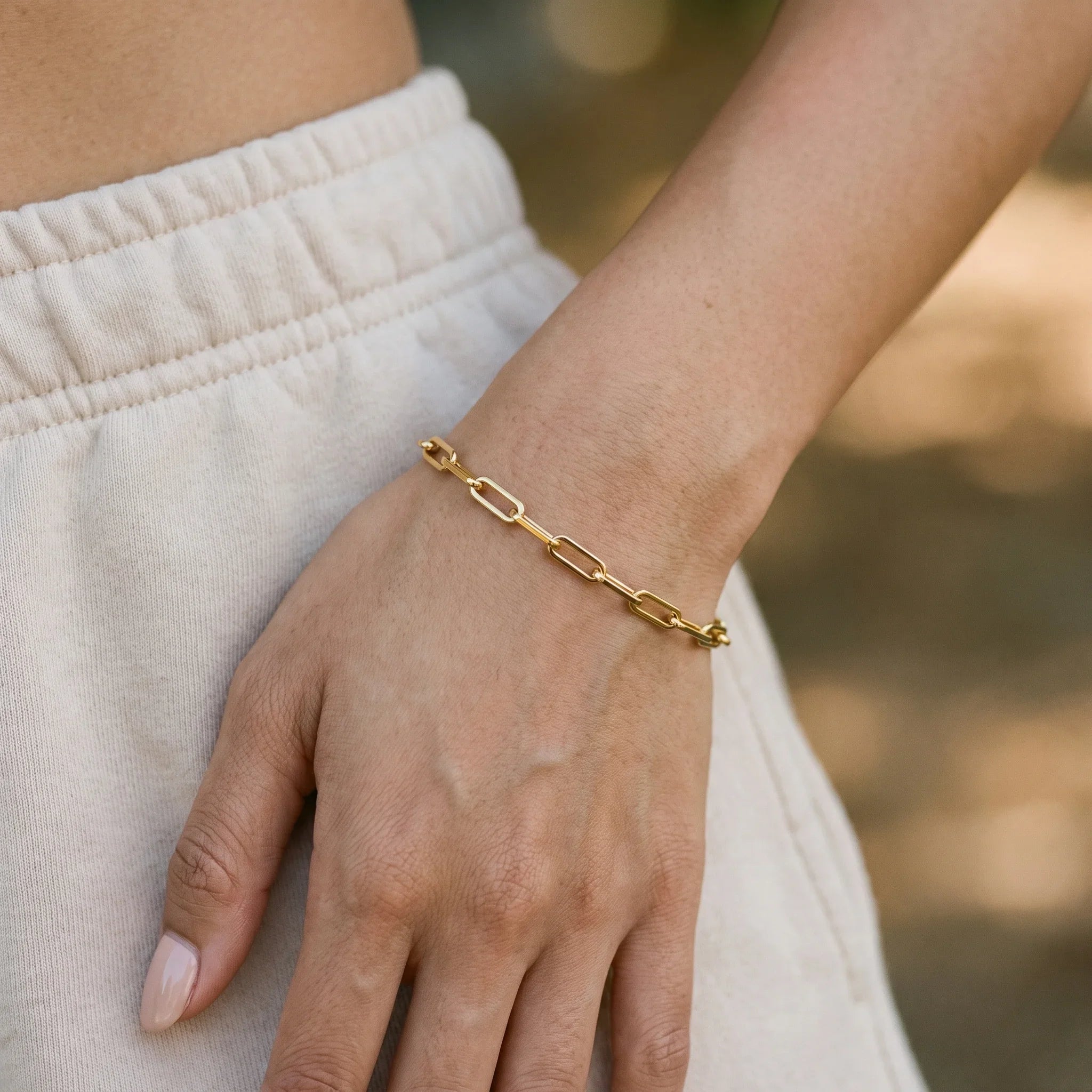 Quenby Gold Paperclip Bracelet