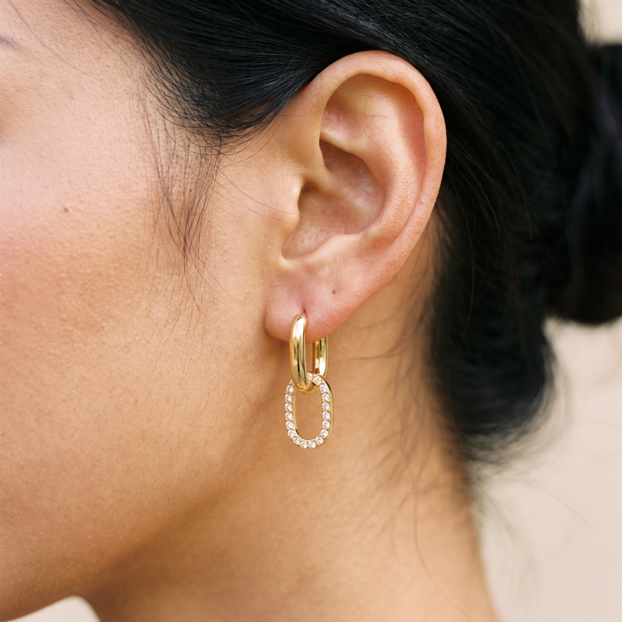 Neomi Double Hoop Diamond Earrings