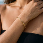 Quenby Gold Paperclip Bracelet