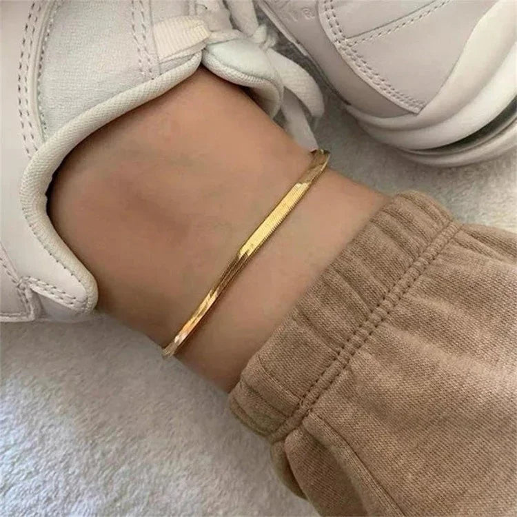 Noa Herringbone Anklet