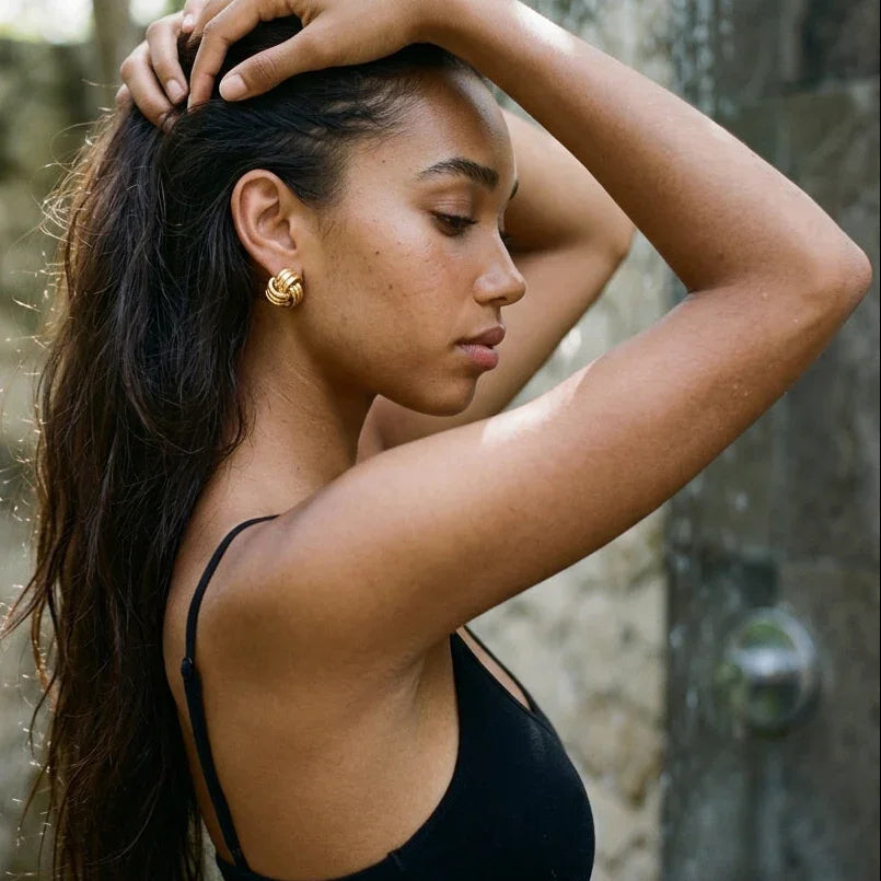 Yolanda Chunky Gold Knot Earrings