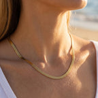 Kerensa Gold Herringbone Necklace