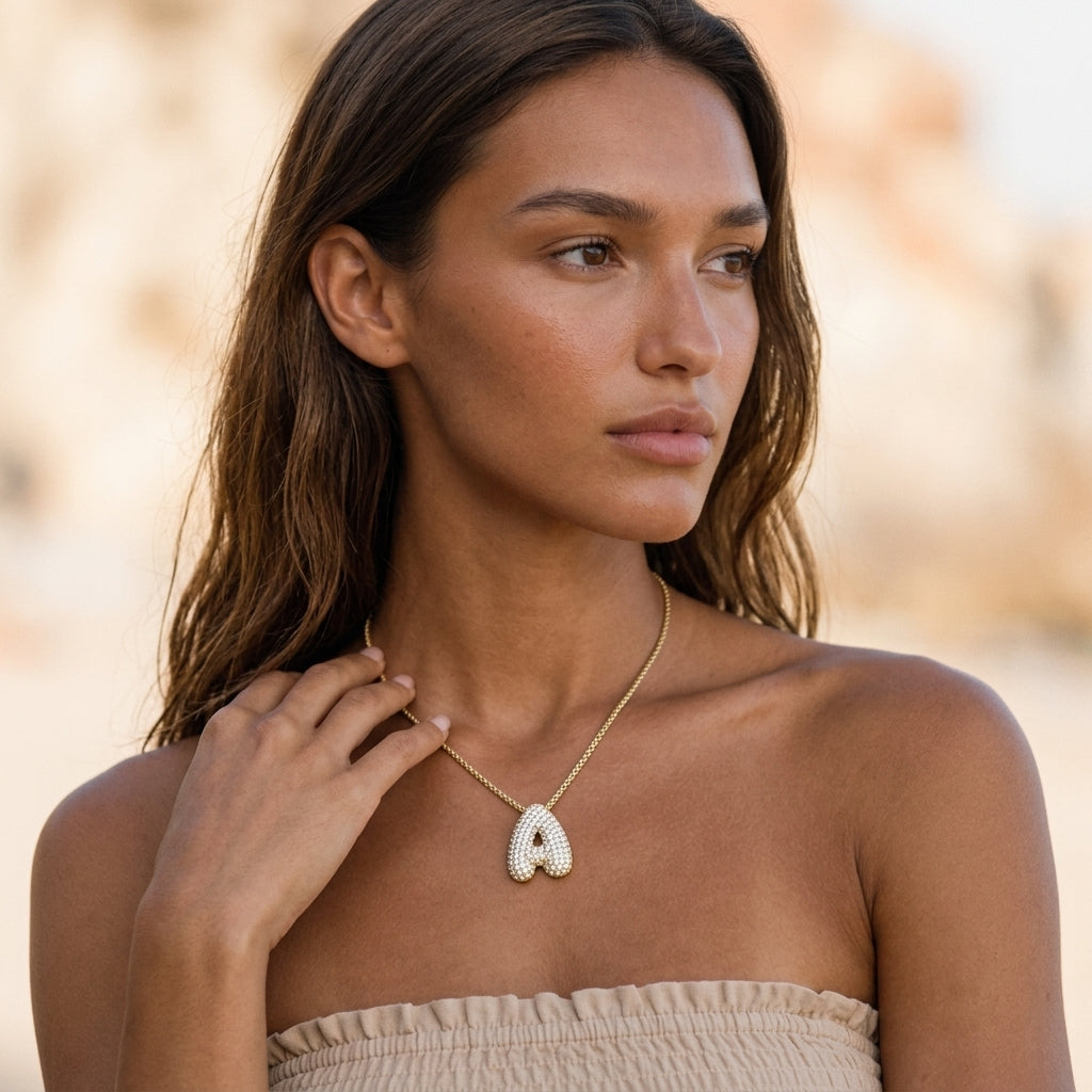 Mabelle Bubble Initial Necklace