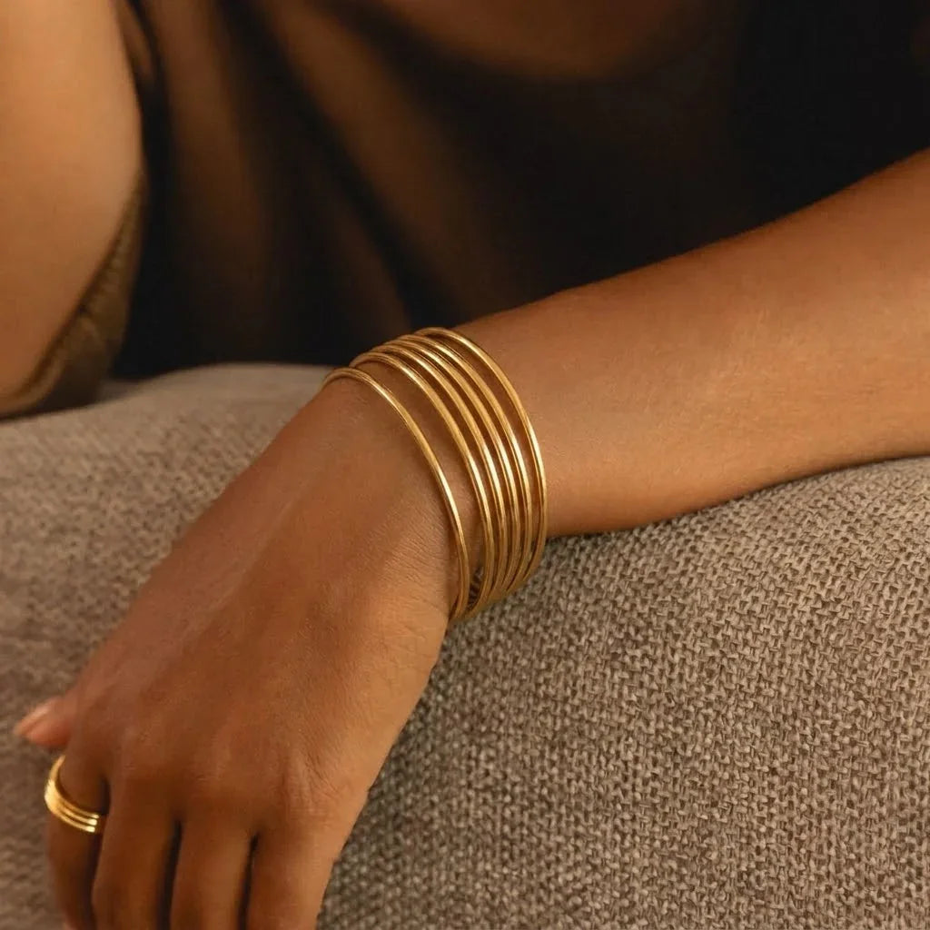 Clementine Gold Bangle Set