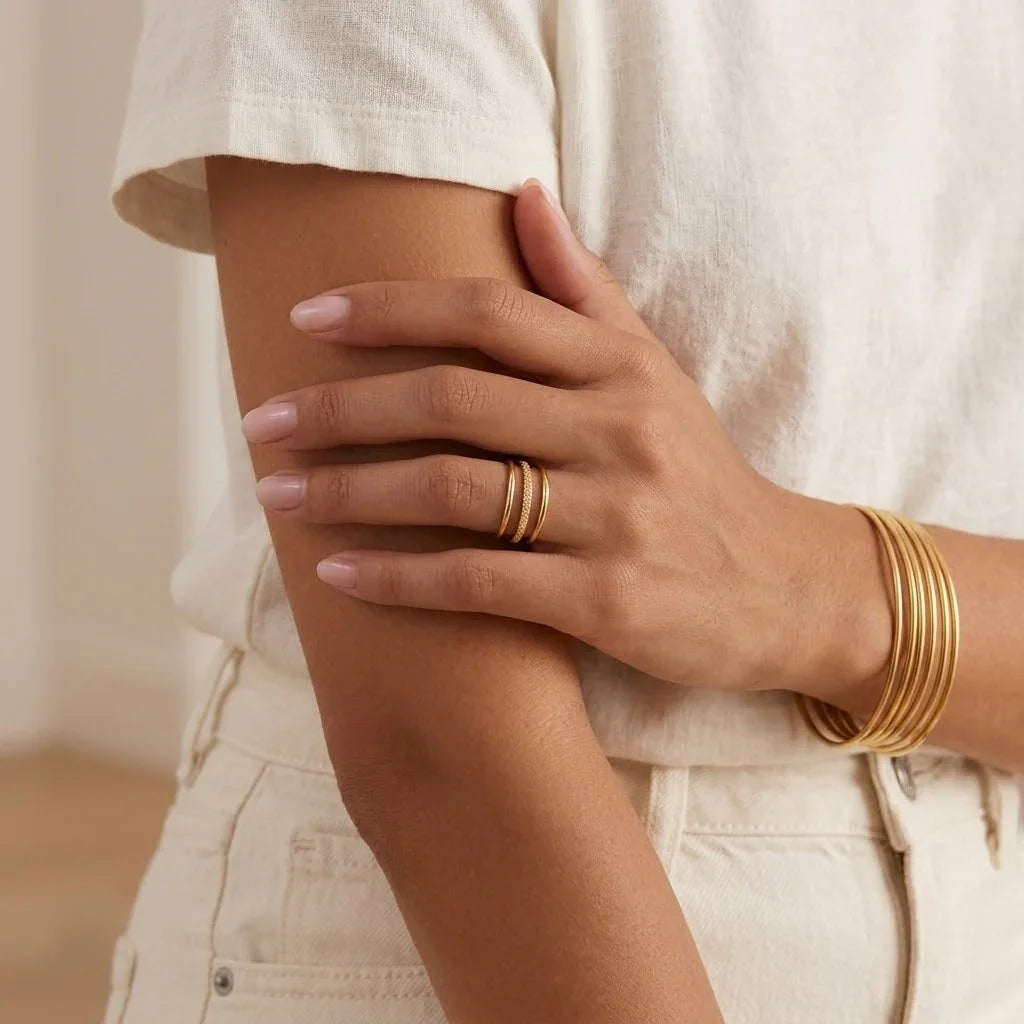 Clementine Gold Bangle Set