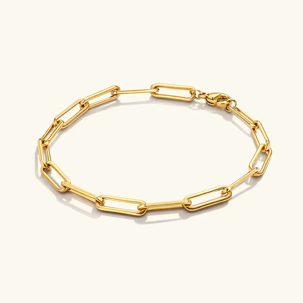 Quenby Gold Paperclip Bracelet