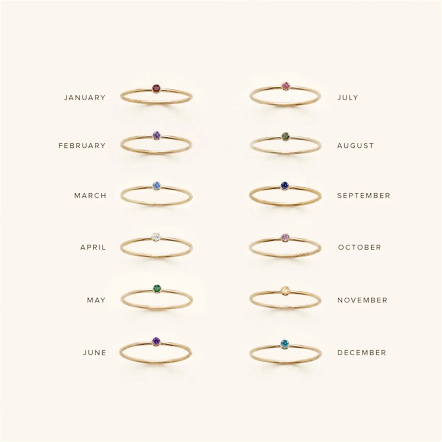 Hepzibah Birthstone Stacker Ring