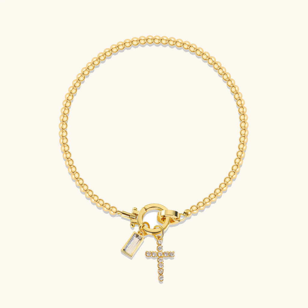 Rosabel Birthstone Cross Bracelet