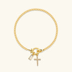 Rosabel Birthstone Cross Bracelet