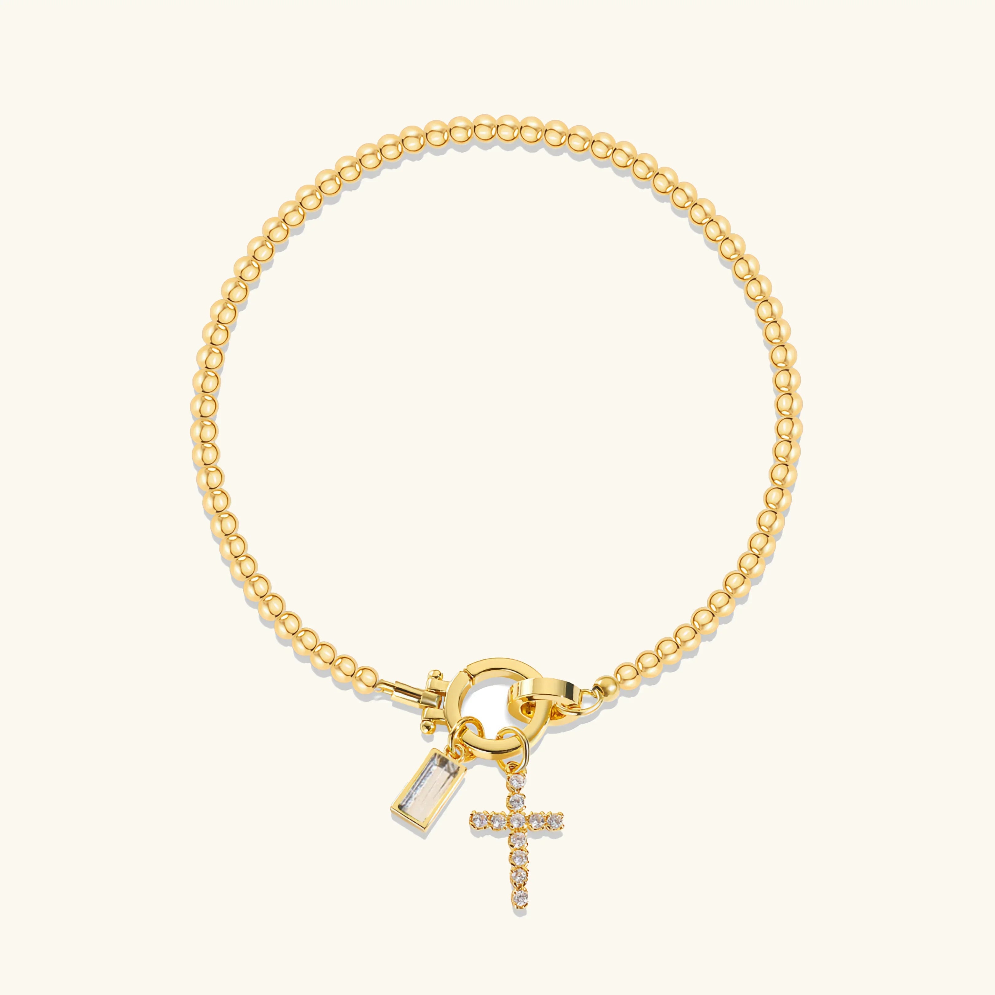 Rosabel Birthstone Cross Bracelet