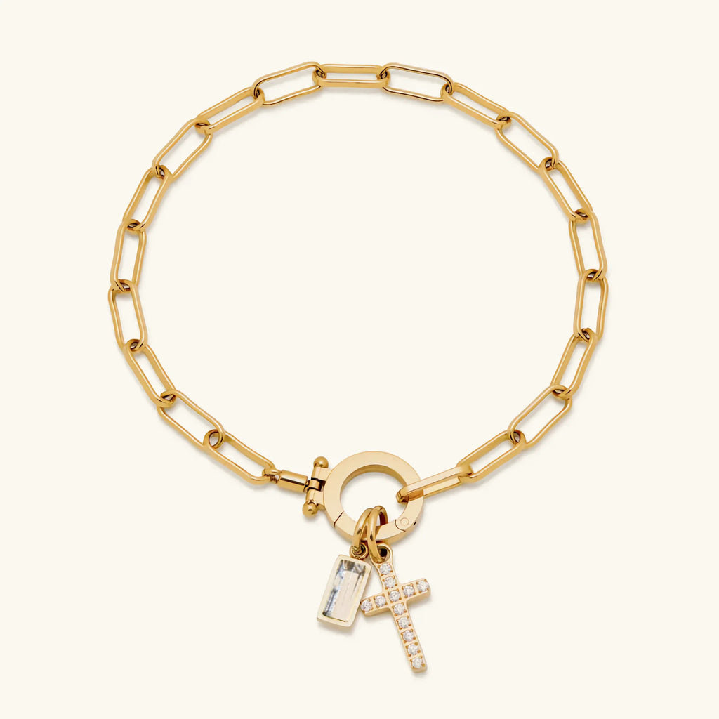Sidony Birthstone Cross Bracelet