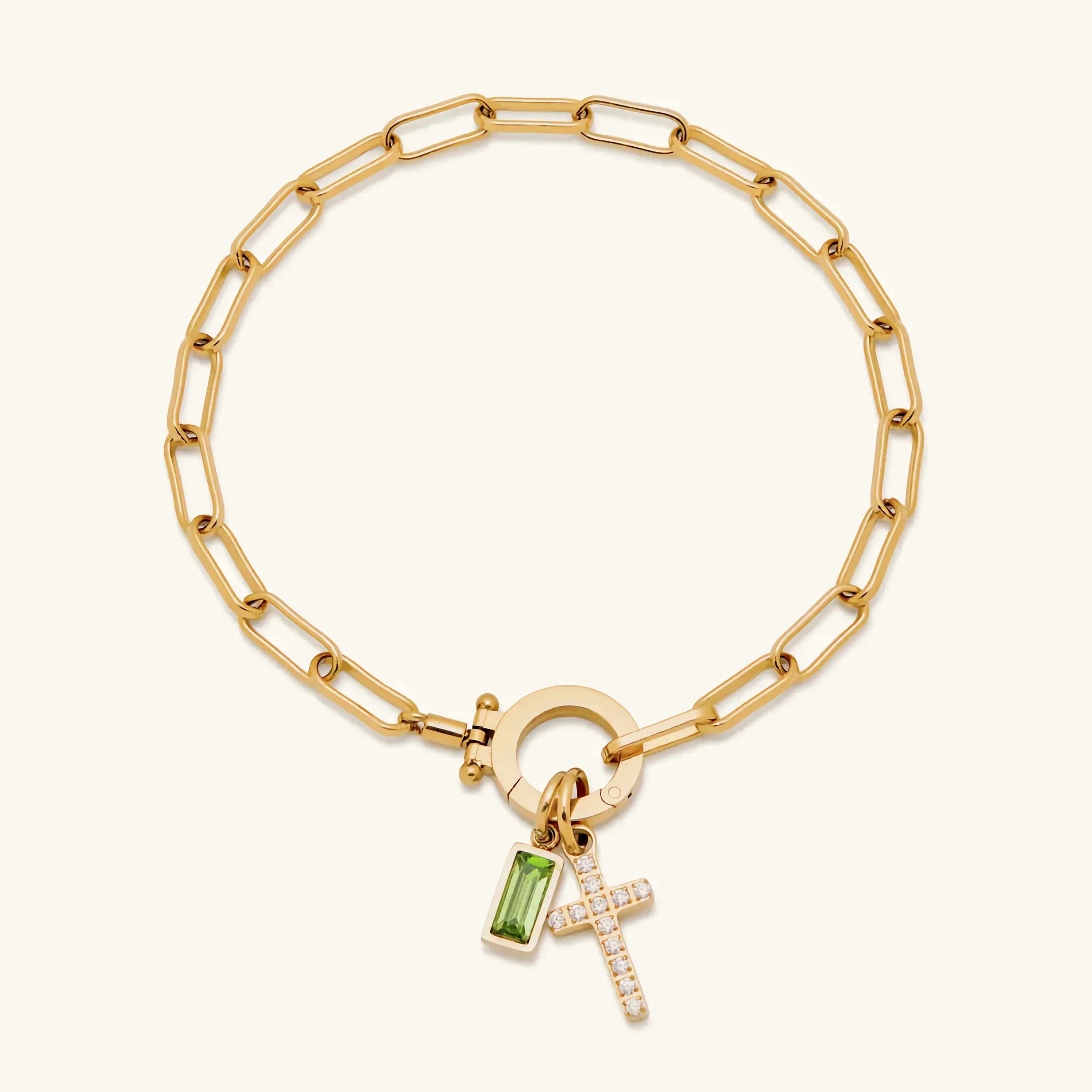 Sidony Birthstone Cross Bracelet