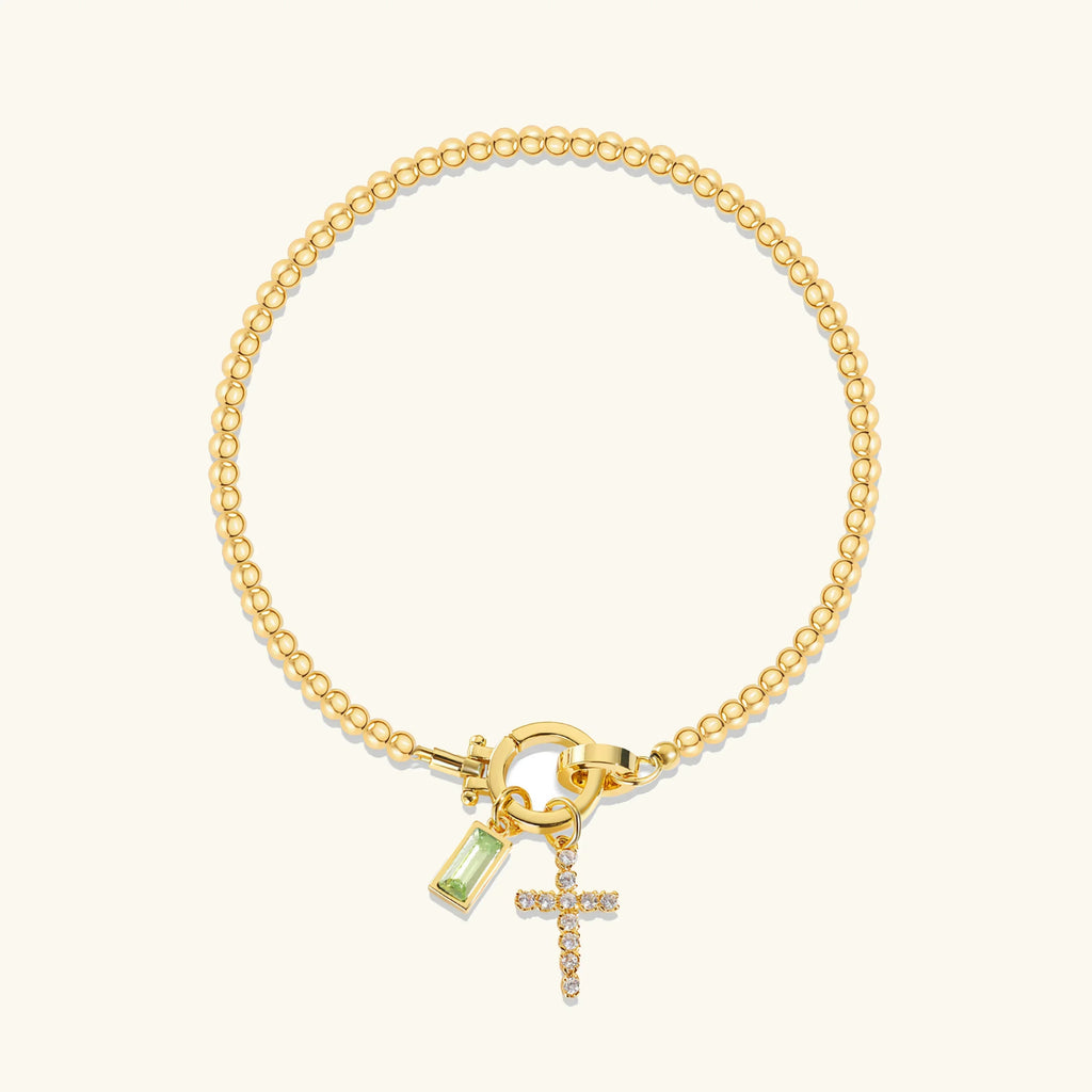 Rosabel Birthstone Cross Bracelet