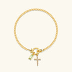 Rosabel Birthstone Cross Bracelet