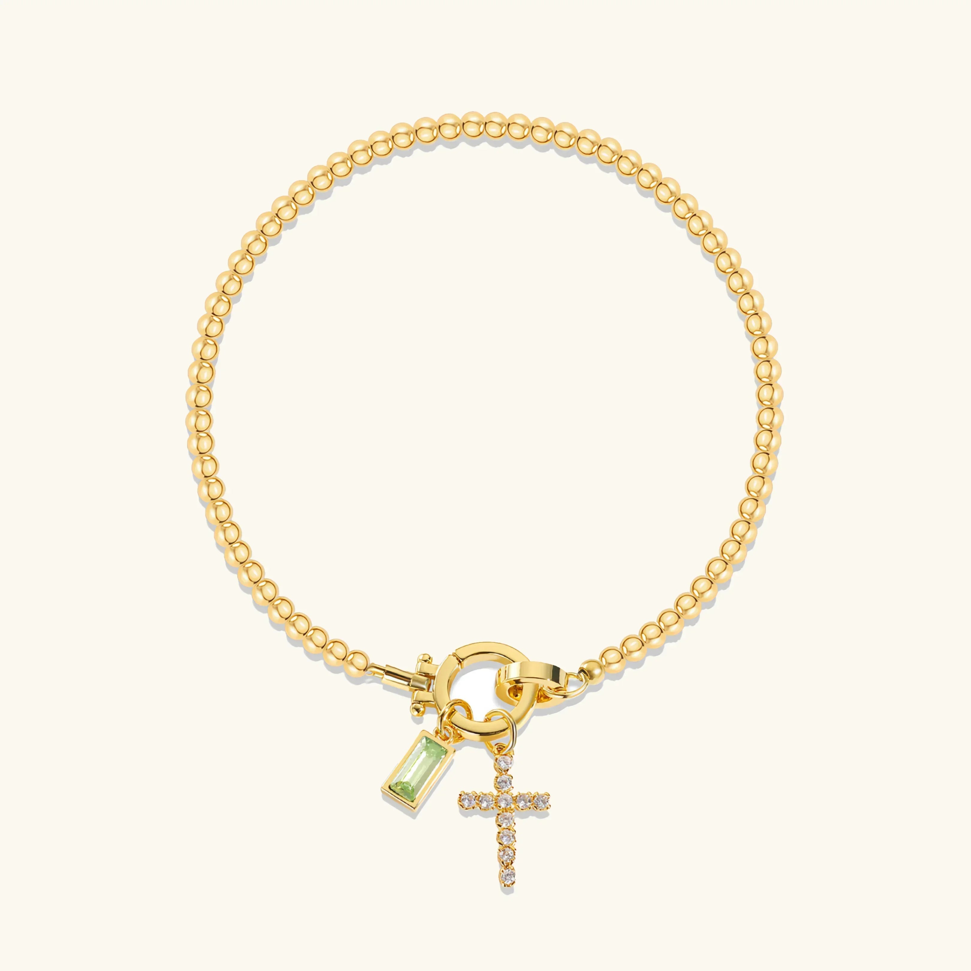 Rosabel Birthstone Cross Bracelet