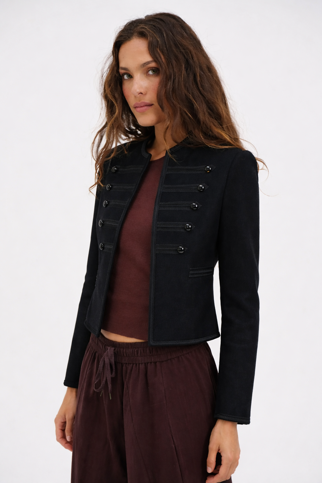 Black Buttoned