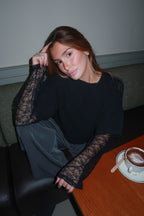 Jena Lace Sleeve Sweater