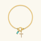 Rosabel Birthstone Cross Bracelet