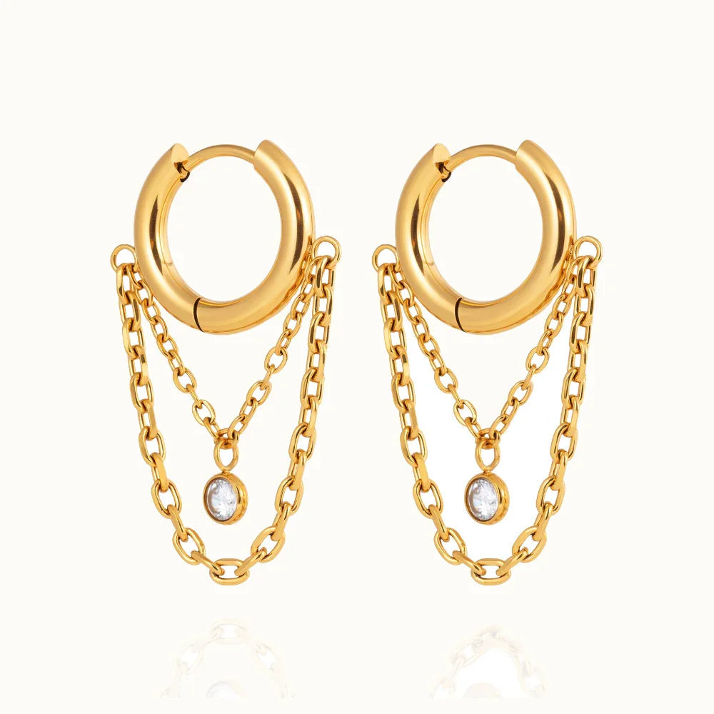 Selene Diamond Drop Hoops