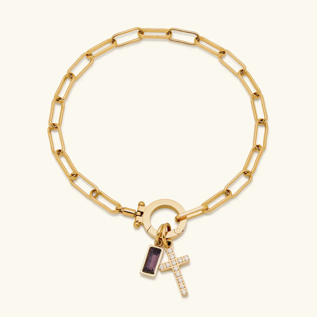 Sidony Birthstone Cross Bracelet