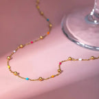 Almira Gold Chain Bead Necklace