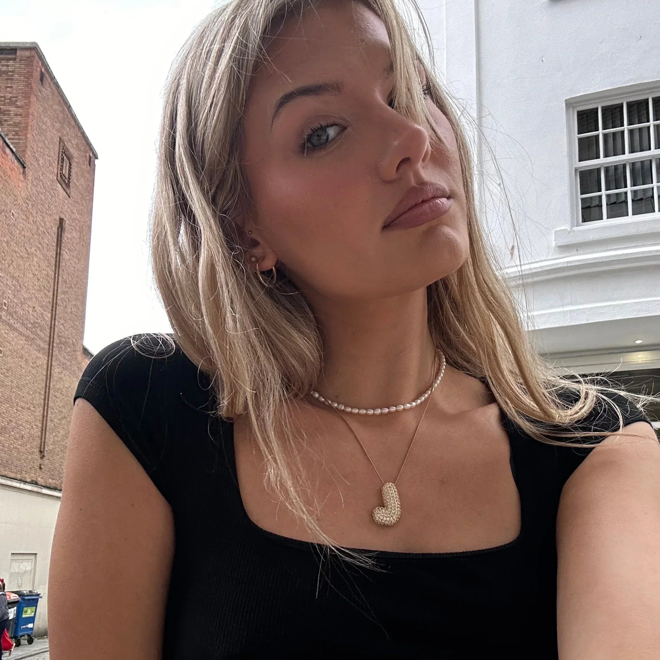Mabelle Bubble Initial Necklace