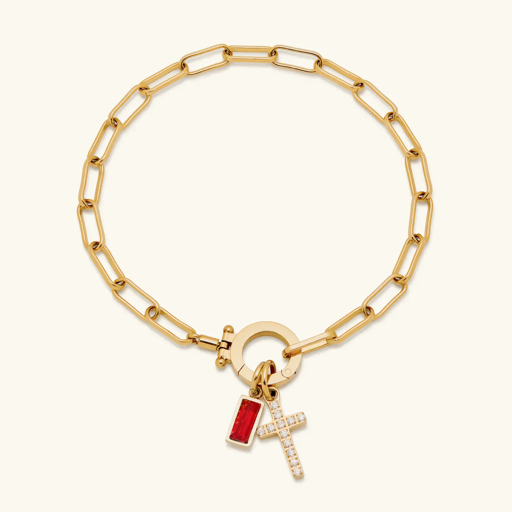 Sidony Birthstone Cross Bracelet