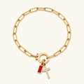 Sidony Birthstone Cross Bracelet