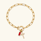 Sidony Birthstone Cross Bracelet