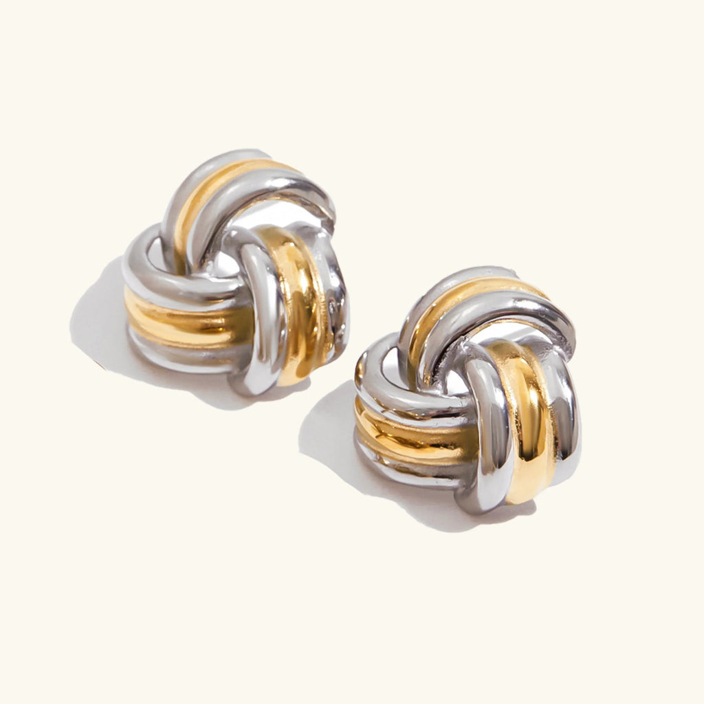 Yolanda Chunky Gold Knot Earrings