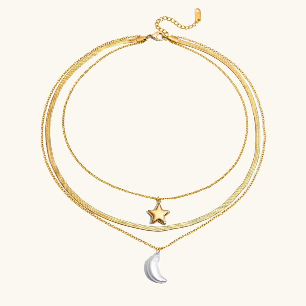 Celeste Sun & Moon Layered Necklace