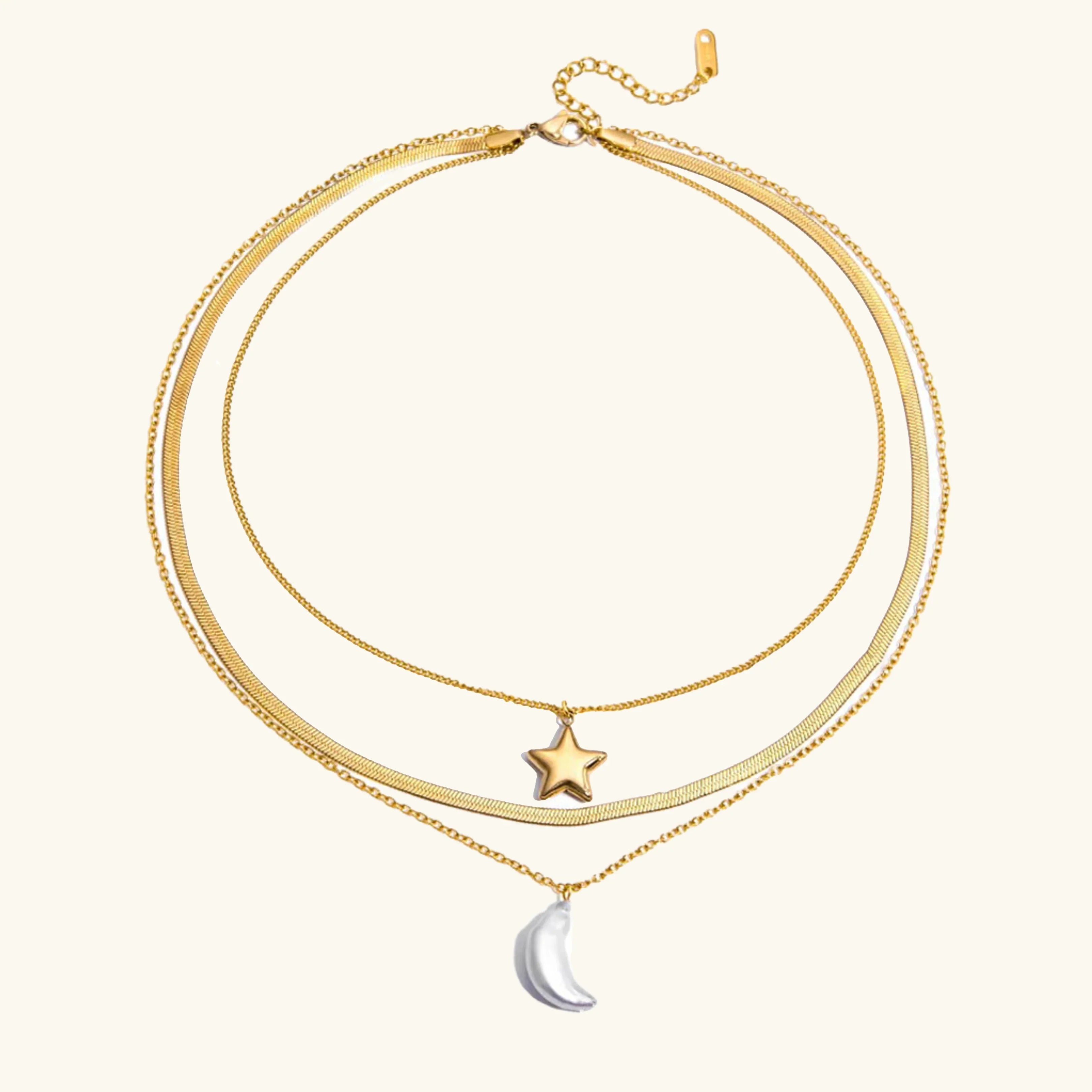 Celeste Sun & Moon Layered Necklace
