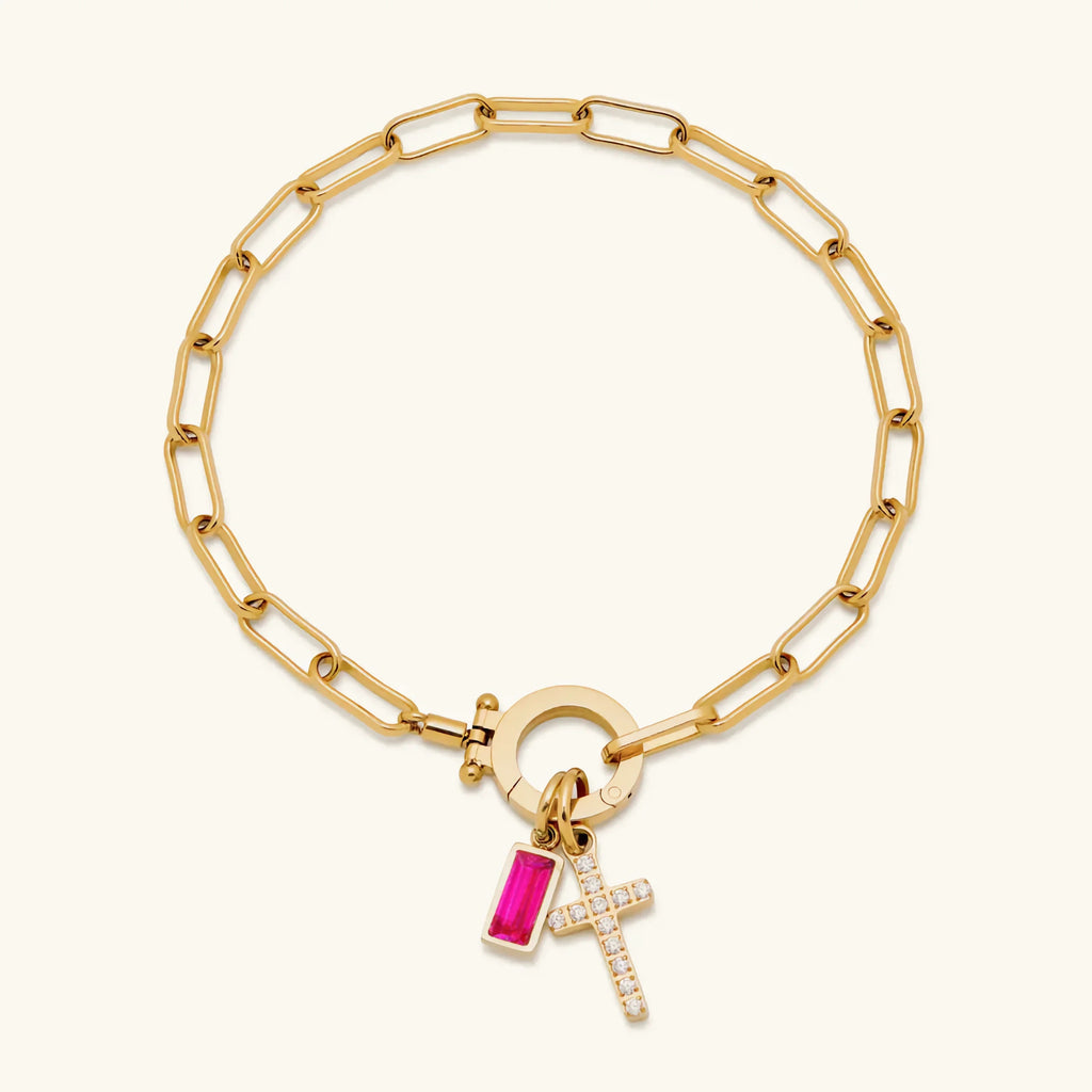 Sidony Birthstone Cross Bracelet