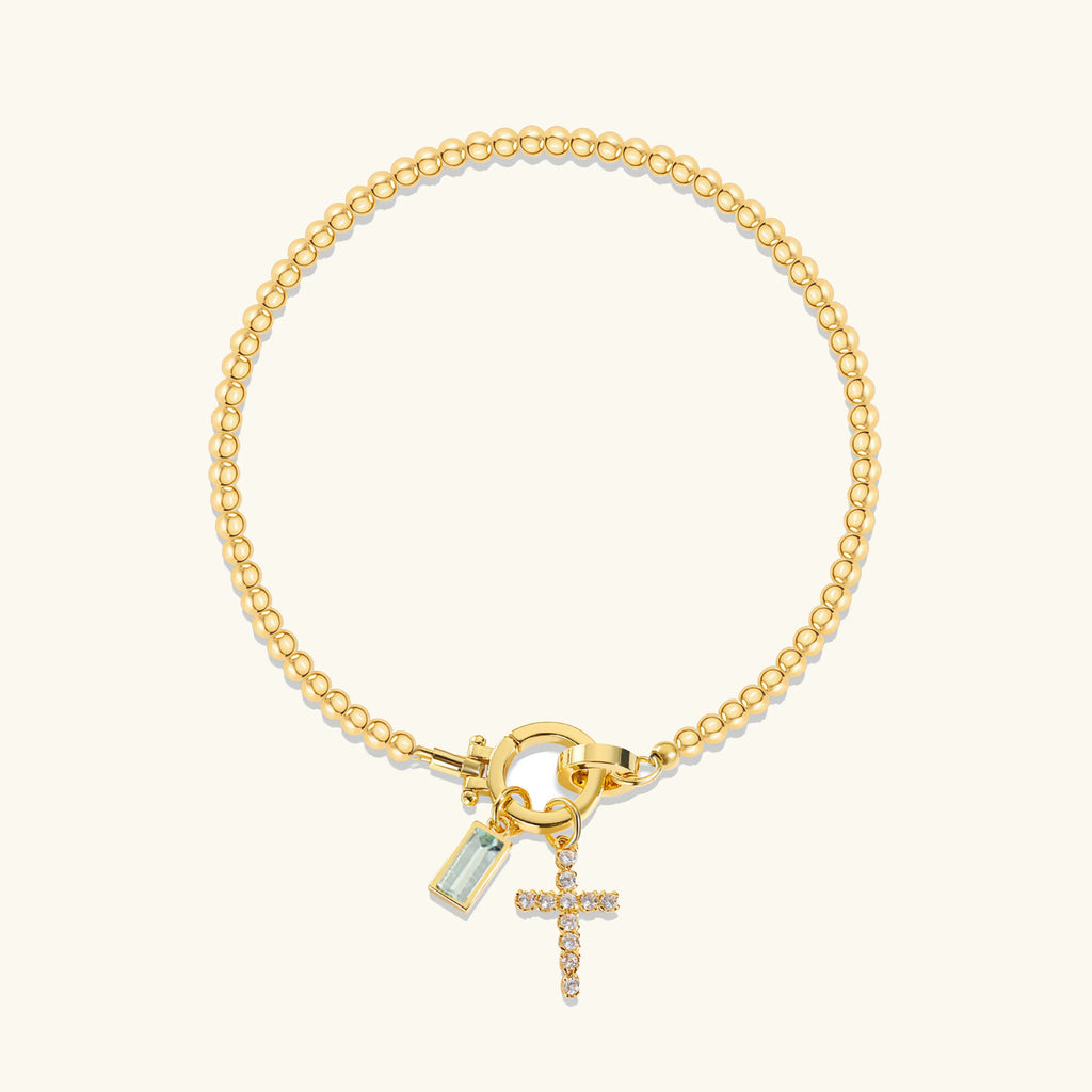 Rosabel Birthstone Cross Bracelet