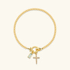 Rosabel Birthstone Cross Bracelet