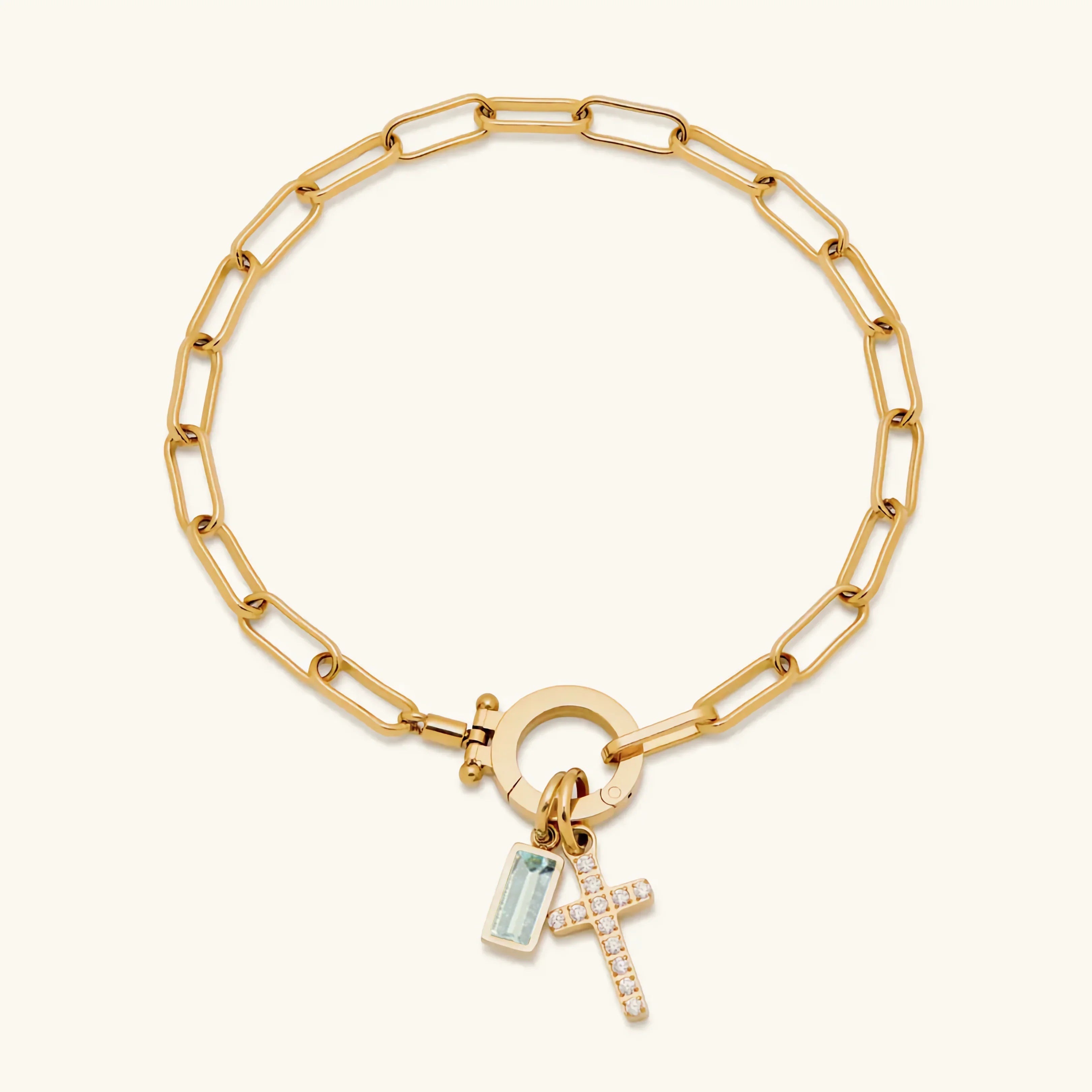Sidony Birthstone Cross Bracelet