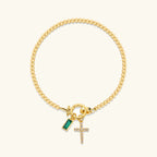 Rosabel Birthstone Cross Bracelet