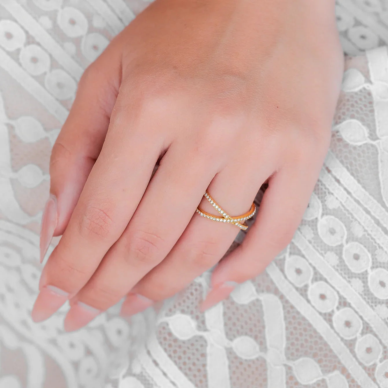 Thea Diamond Cross Ring