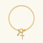 Rosabel Birthstone Cross Bracelet